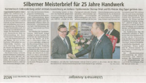 Artikel der Märkischen Oderzeitung